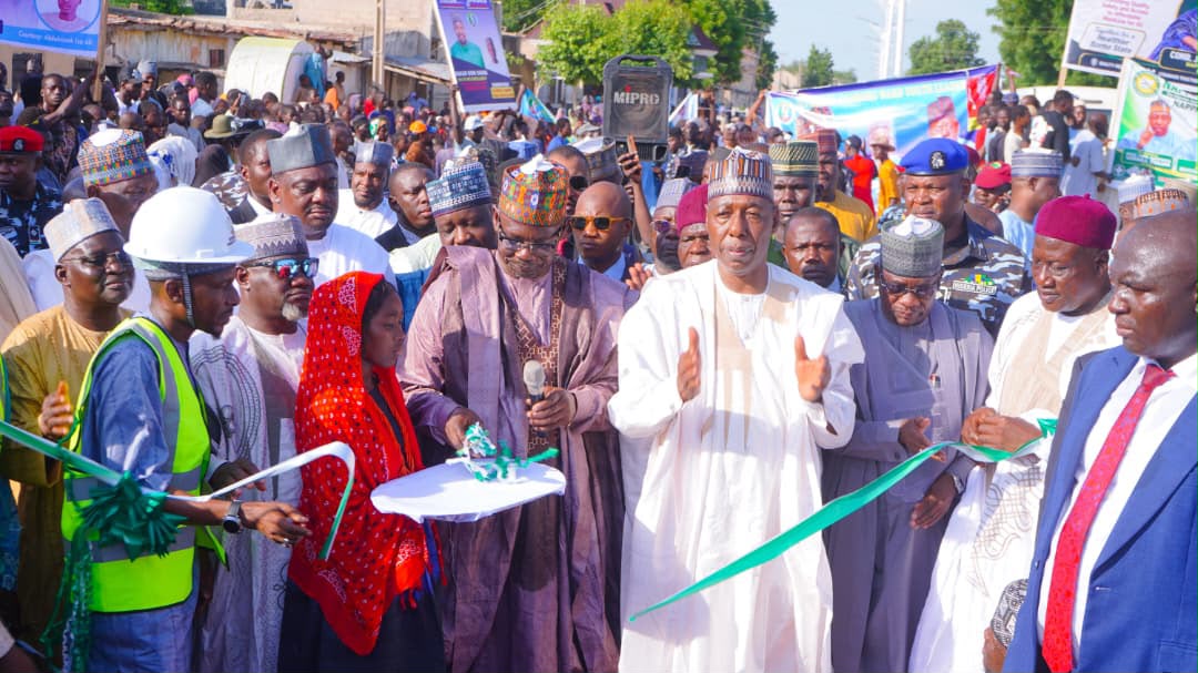 Zulum Inaugurates Flyover, Major Roads, 2 Mega Schools in Maiduguri